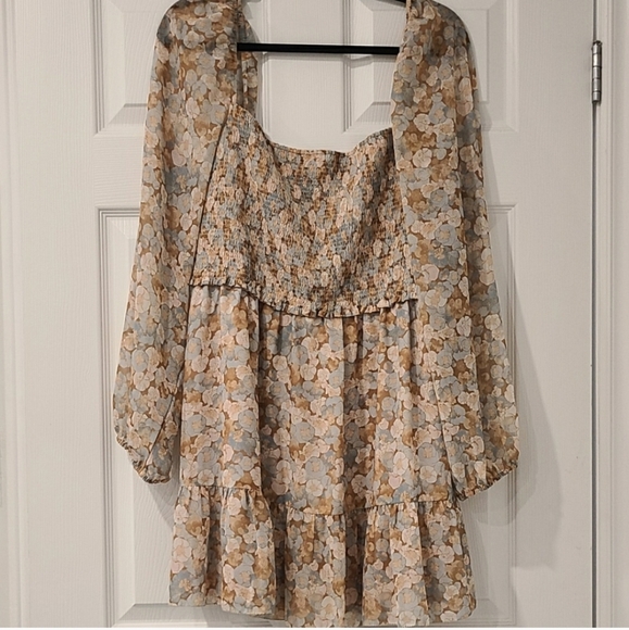 Wilfred Aritzia Mini Tempest Dress Snowmelt Blue & Maplewood - Picture 4 of 6